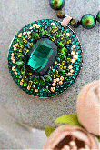0606 Колие "Emerald flower''